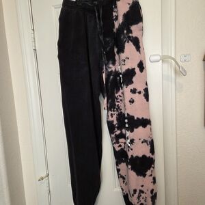 Black and Pink Tie-Dye Sweatpants